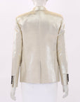 Saint Laurent Metallic Single Breasted Tuxedo Jacket Size FR 40 | AU 12