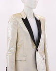 Saint Laurent Metallic Single Breasted Tuxedo Jacket Size FR 40 | AU 12