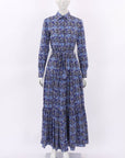 La DoubleJ 'Bellini' Tiered Printed Maxi Shirt Dress Small