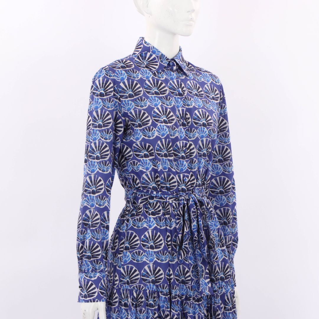 La DoubleJ 'Bellini' Tiered Printed Maxi Shirt Dress Small
