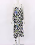 Off-White Silk Blend Print Midi Dress IT 42 | AU 10