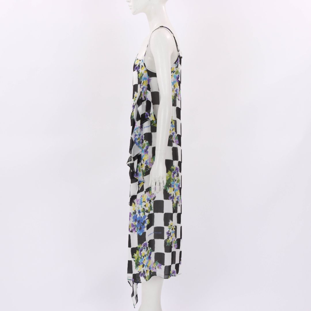 Off-White Silk Blend Print Midi Dress IT 42 | AU 10