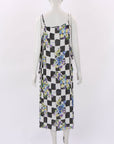 Off-White Silk Blend Print Midi Dress IT 42 | AU 10