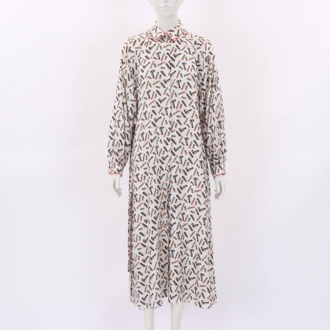 Max Mara Silk Print Belted Shirt Dress Size US 4 | AU 8