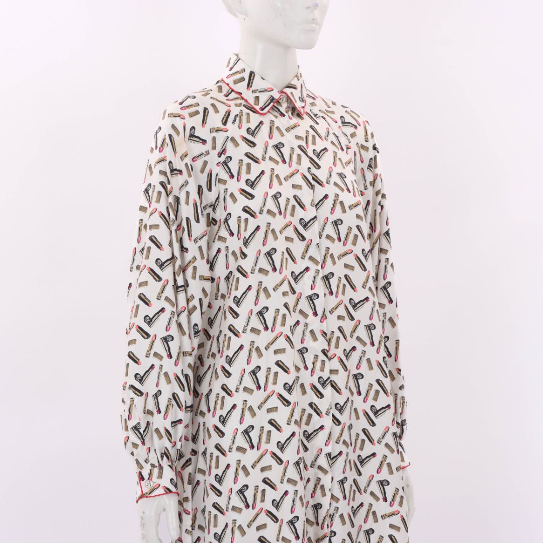 Max Mara Silk Print Belted Shirt Dress Size US 4 | AU 8