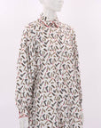 Max Mara Silk Print Belted Shirt Dress Size US 4 | AU 8