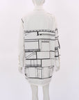 Off White Cotton Printed Shirt Dress Size L
