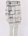 Off White Cotton Printed Shirt Dress Size L
