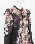 Zimmermann 'Dancer' Tie Neck Midi Dress Size 1