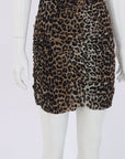 Ganni Leopard print Ruched Mini Dress Size 36 | AU 8
