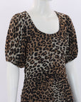 Ganni Leopard print Ruched Mini Dress Size 36 | AU 8