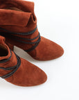 Aquazzura X Poppy Delevingne Suede Moonshine Boots Size 39.5