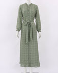 Flannel Belted Silk Print Dress Size 0