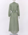 Flannel Belted Silk Print Dress Size 0