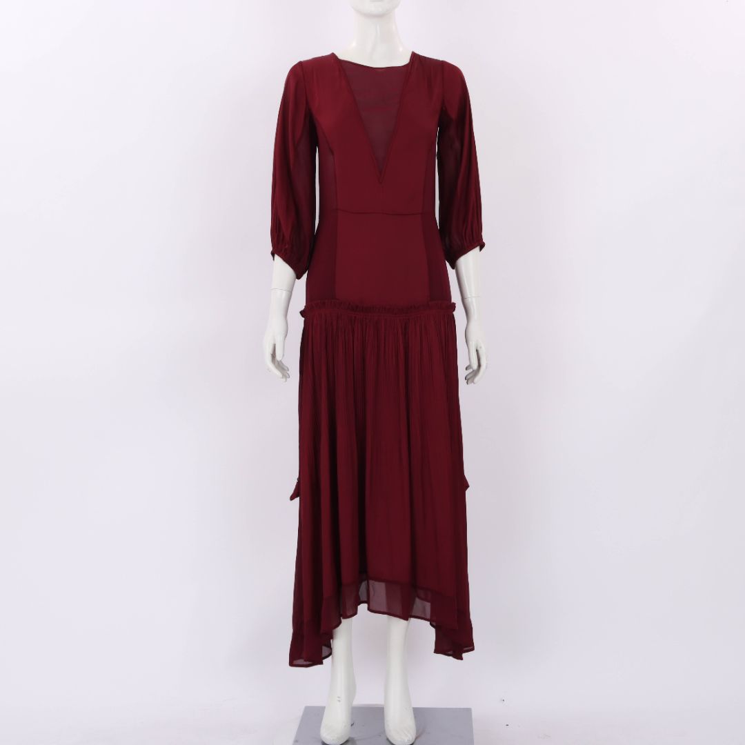 Flannel Satin Midi Dress Size 0