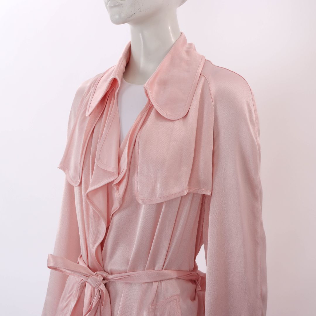 Flannel Satin Trench Coat Size Small/Medium