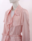 Flannel Satin Trench Coat Size Small/Medium