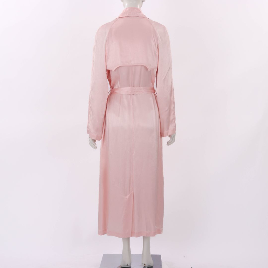 Flannel Satin Trench Coat Size Small/Medium