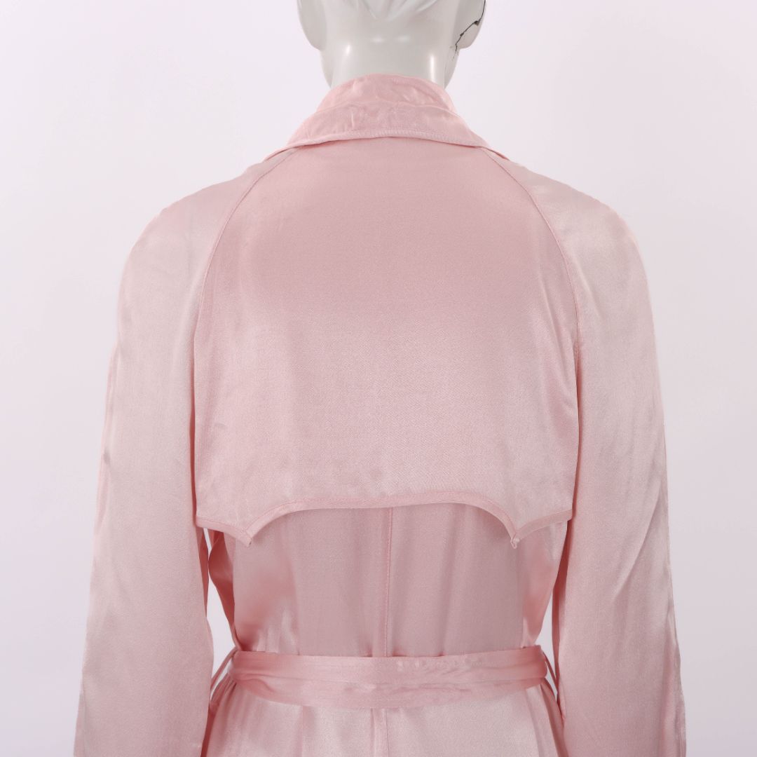 Flannel Satin Trench Coat Size Small/Medium