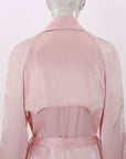 Flannel Satin Trench Coat Size Small/Medium