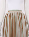 Flannel Striped Silk Wrap Skirt One Size