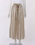 Flannel Striped Silk Wrap Skirt One Size