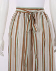 Flannel Striped Silk Wrap Skirt One Size