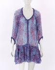 Poupette St Barth Sheer Print Mini Dress One Size
