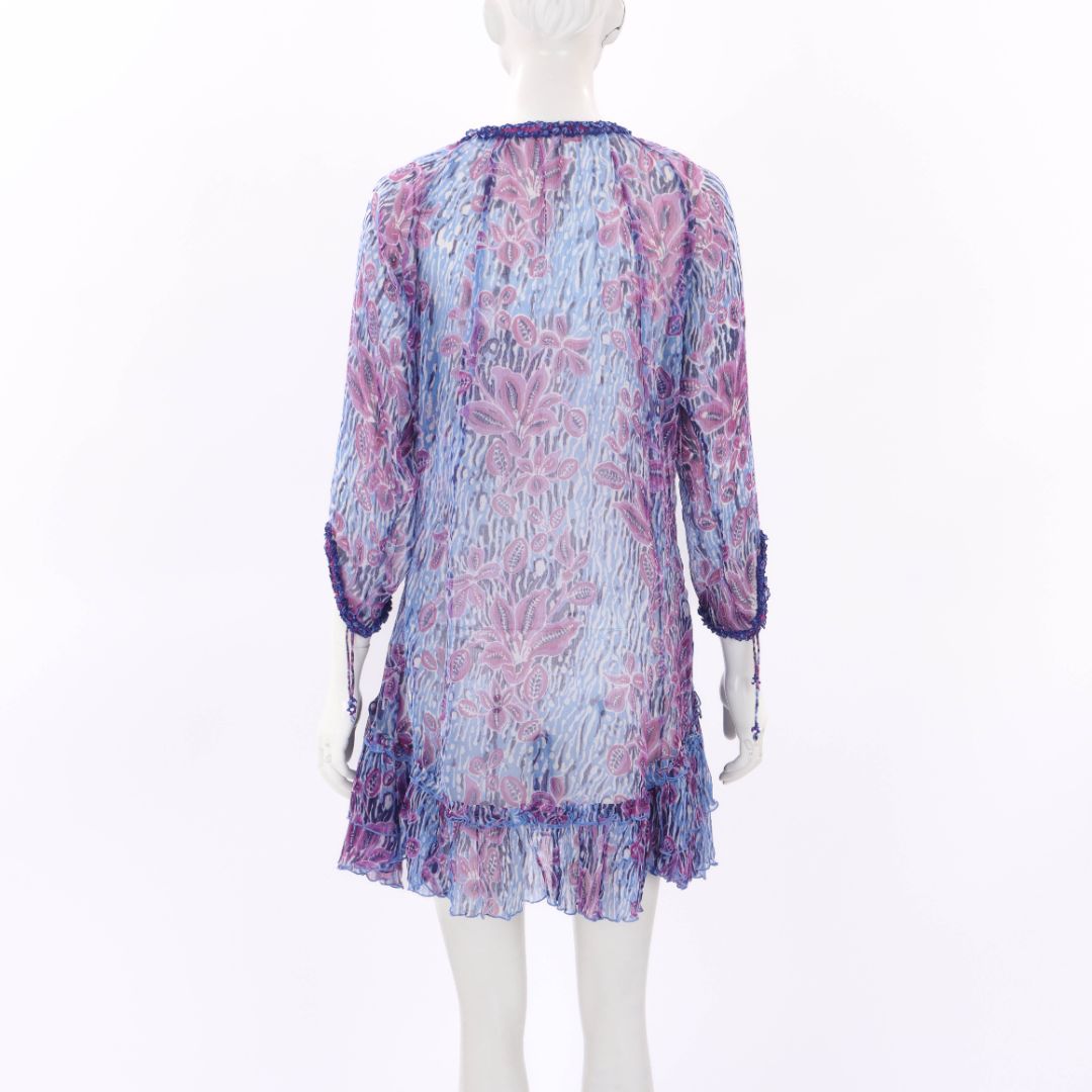 Poupette St Barth Sheer Print Mini Dress One Size