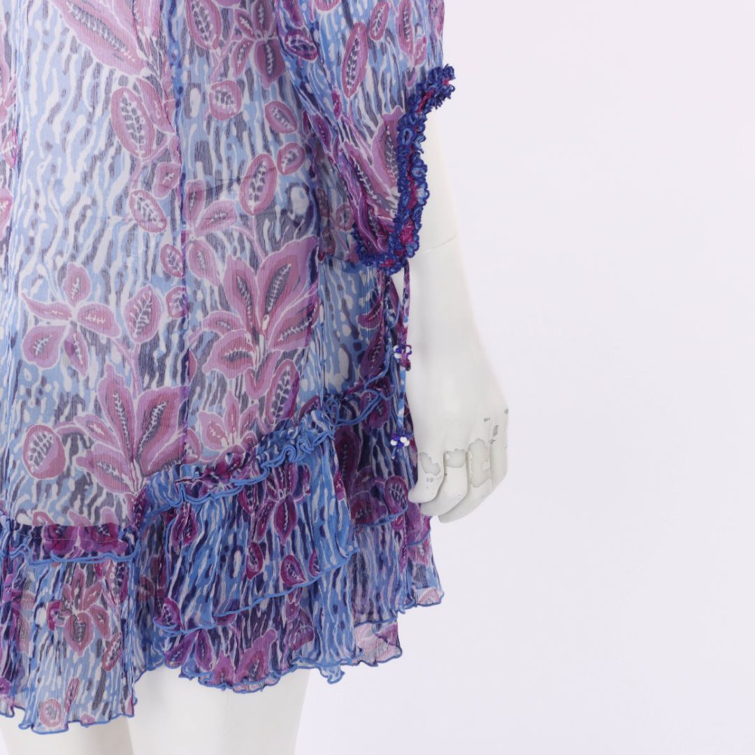 Poupette St Barth Sheer Print Mini Dress One Size