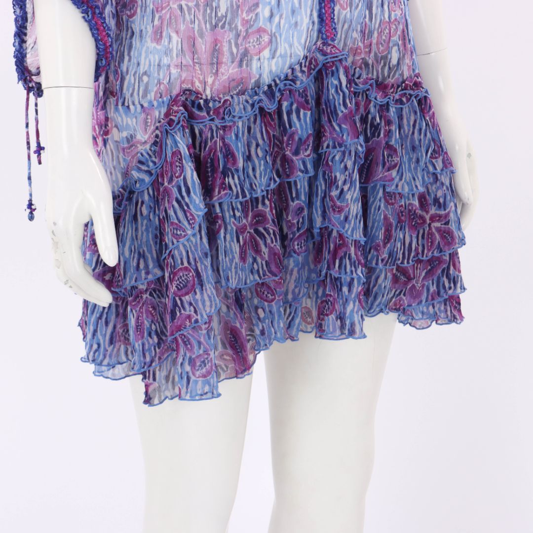 Poupette St Barth Sheer Print Mini Dress One Size