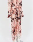 Carla Zampatti Fiori Eterea Georgette Waterfall Dress Size 14