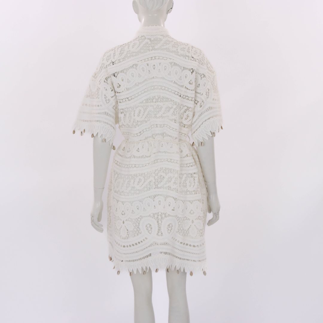 Zimmermann 'Shelly' Embroidered Mini Shirt Dress Size 1