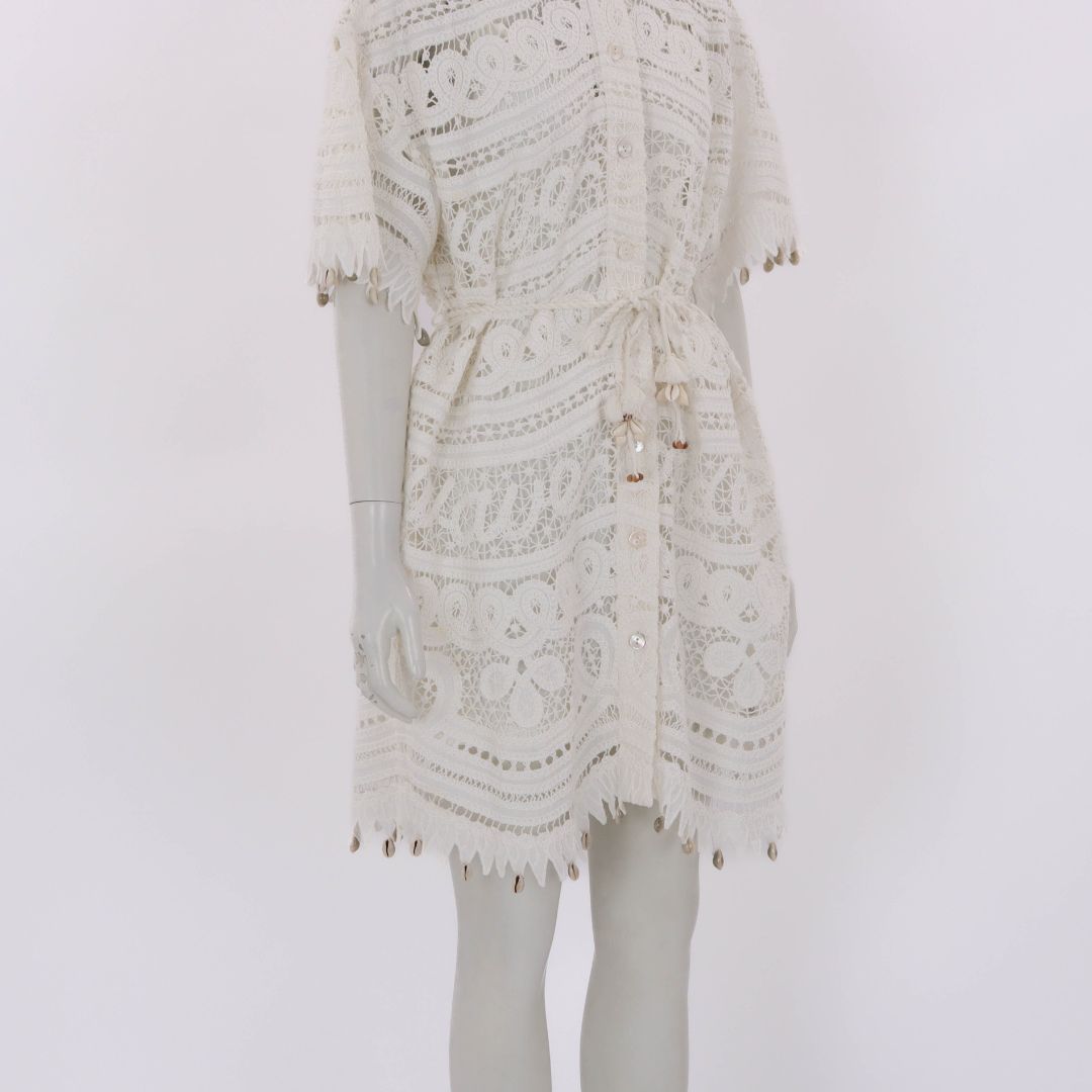 Zimmermann 'Shelly' Embroidered Mini Shirt Dress Size 1