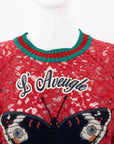 Gucci L'Aveugle Par Amour Graphic Lace Sweater Size M