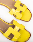 Hermes Patent Leather 'Oran' Sandals Size 36.5