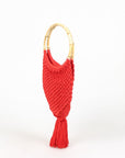 Sensi Studio Macrame Bag With Bamboo Handles