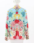 Camilla Silk 'Curved Collar' Blouse Size XL