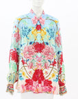 Camilla Silk 'Curved Collar' Blouse Size XL