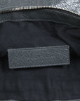 Balenciaga Leather Motorcross Classic Clip Clutch