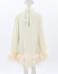 Taller Marmo 'Gina' Feather Mini Dress Size IT 48 | AU 14-16