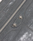 Balenciaga Leather Motorcross Classic Clip Clutch