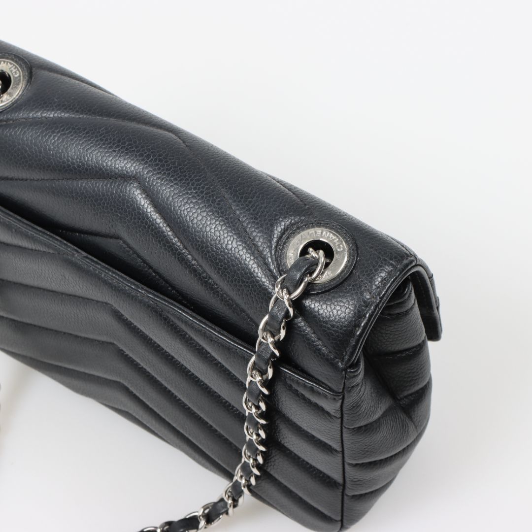 Chanel Medium Leather Chevron Quilted Flap Bag