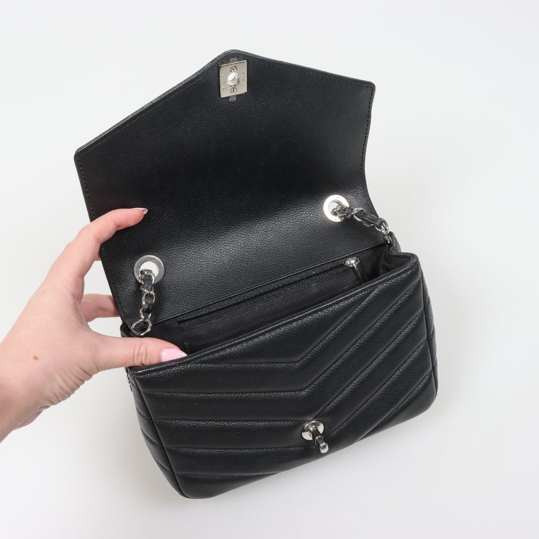 Chanel Medium Leather Chevron Quilted Flap Bag