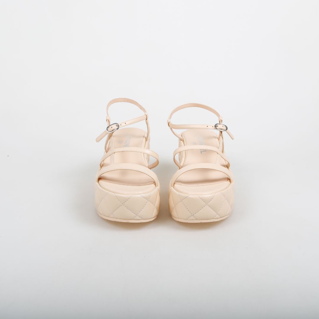 Chanel Cruise Quilted Platform Sandals Size 37C
