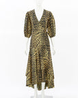 Ganni 'Bijou' Leopard Print Wrap Dress Size 38 | AU 10