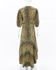 Ganni 'Bijou' Leopard Print Wrap Dress Size 38 | AU 10