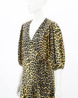 Ganni 'Bijou' Leopard Print Wrap Dress Size 38 | AU 10