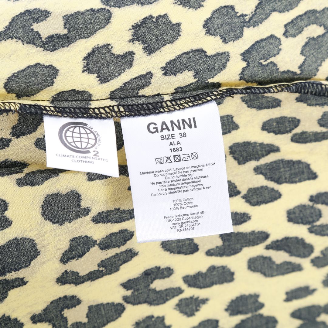 Ganni &#39;Bijou&#39; Leopard Print Wrap Dress Size 38 | AU 10