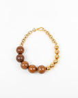 Marni Wooden Gold Beaded Necklace